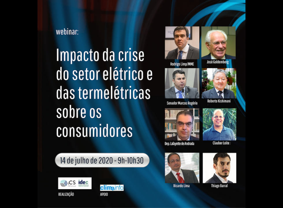 Confira nesta terça-feira o webinar sobre o setor elétrico