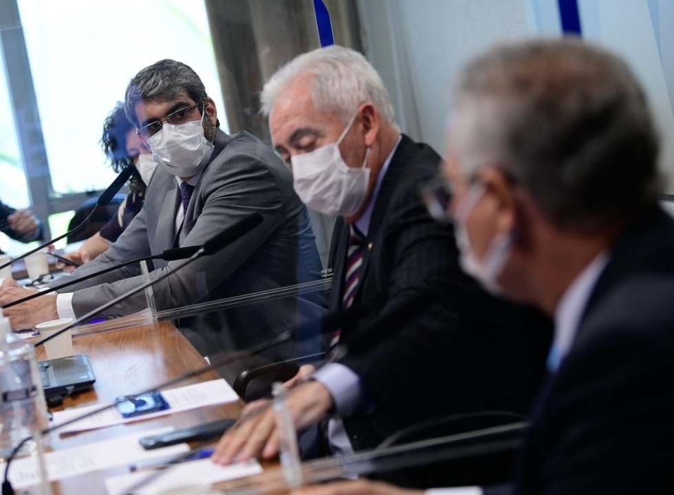 Diretor-presidente da ANS em depoimento na CPI da Pandemia. Foto: Pedro França/Agência Senado